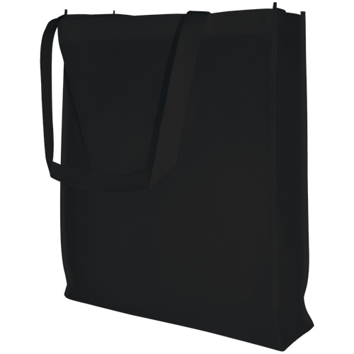100 Vliestaschen schwarz 38 10x42cmm Woventasche bedrucken
