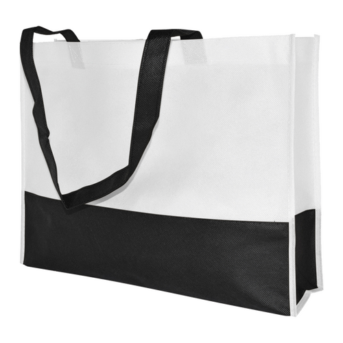 50 NW-Taschen weiss/schwarz 38x10x29cm Woventasche bedrucken