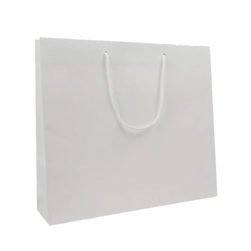 100 Messetasche weiss 40x10x35cm papiertueten bedrucken