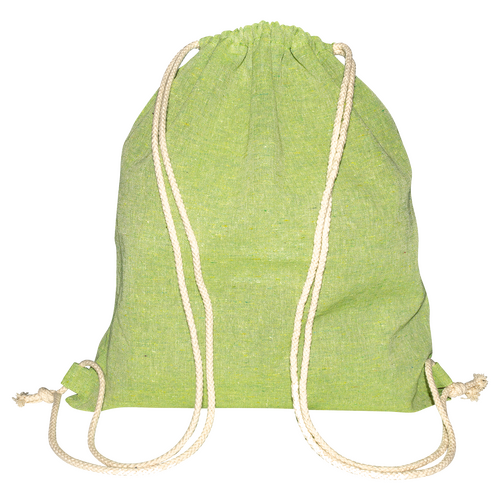 100 Stoffrucksack maigrün Recycling 38x42cm Stofftaschen bedrucken