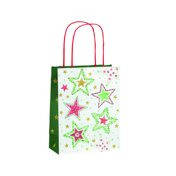 Weihnachtstueten 18 09x23cm Recyclingpapier Christmas Stars