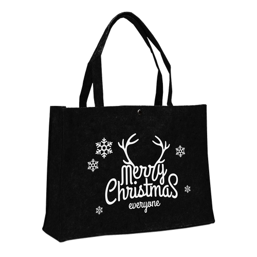 100 Weihnachts-Filztaschen schwarz Merry Christmas 45 15x33cm Filztaschen bedrucken