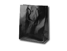 Messetaschen schwarz marmoriert als exclusive Papiertragetasche bedruckbar