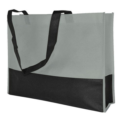 250 NW-Taschen hellgrau/schwarz 38x10x29cm Woventasche bedrucken