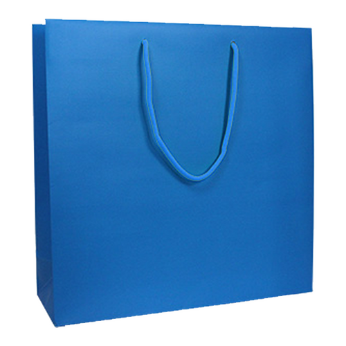100 Messetaschen neon-blau 30 10x40cm Papiertueten bedrucken
