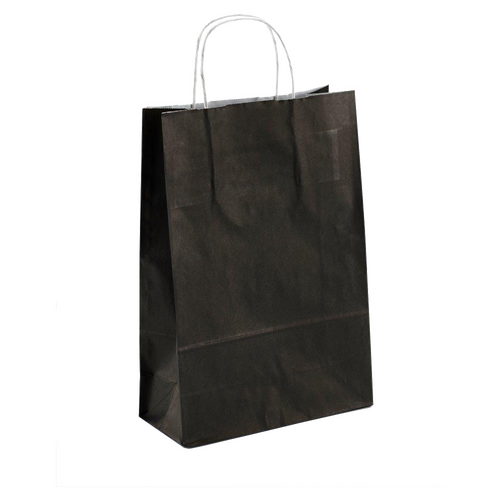 900 Papiertüten schwarz 22 10x28cm  Kordel Papiertaschen bedrucken