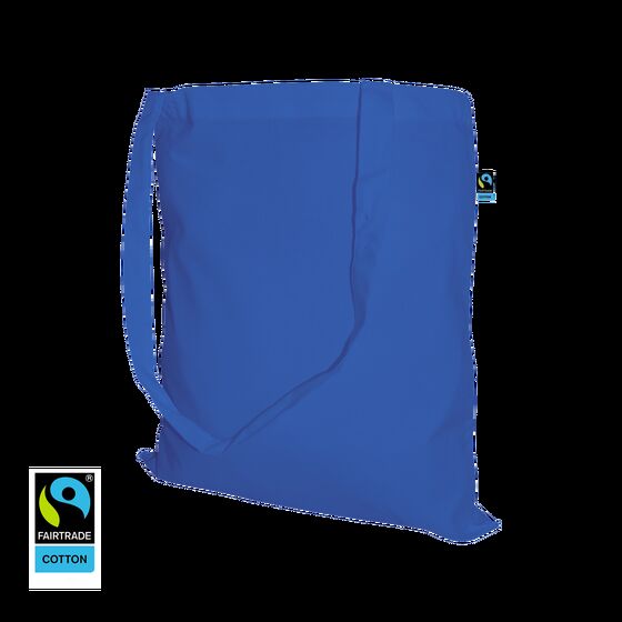 50 FairTrade Stofftaschen royalblau 38x42cm lange Henkel Stoffbeutel bedrucken