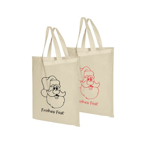 50 Weihnachtstaschen 28x32cm  Baumwolle natur Nikolaus Kontur