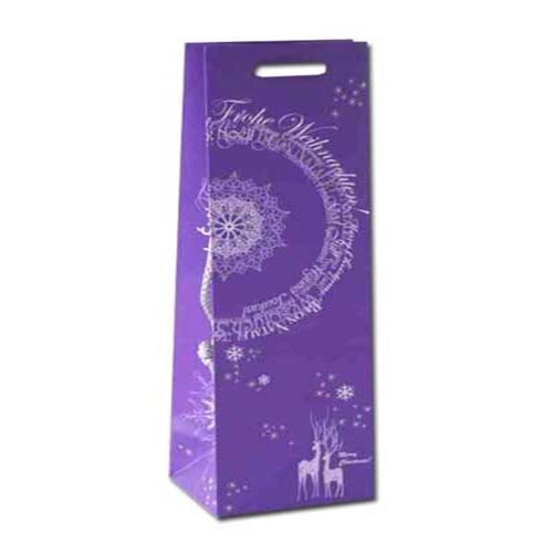 Flaschentaschen für Weihnachten in Lila