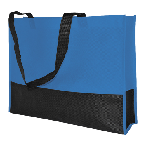 250 NW-Taschen hellblau/schwarz 38x10x29cm Woventasche bedrucken