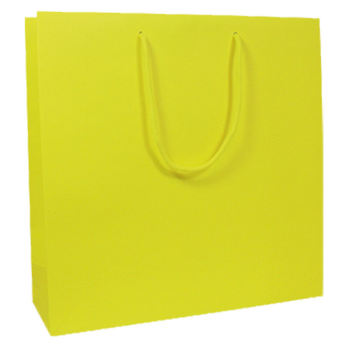 100 Messetaschen neon-gelb 26 10x35cm Papiertueten bedrucken