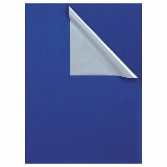 Geschenkpapier 2c blau/silber 50cm