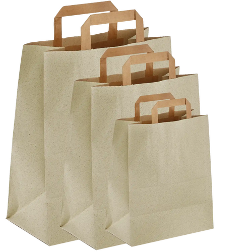 Papiertaschen Gras klein flacher 