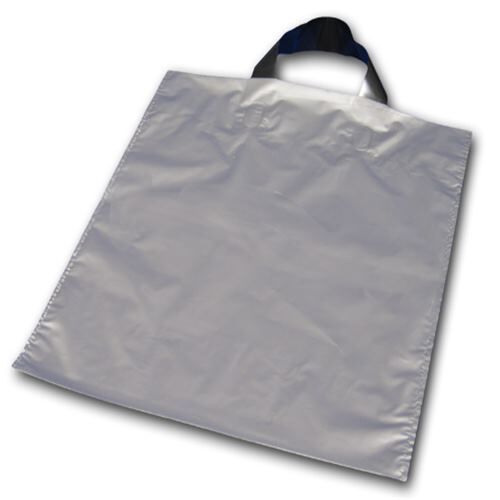 15000 Schlaufentasche silber LDPE 30x38cm Plastiktaschen bedrucken