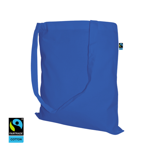 500 FairTrade Stofftaschen royalblau 38x42cm lange Henkel Stoffbeutel bedrucken