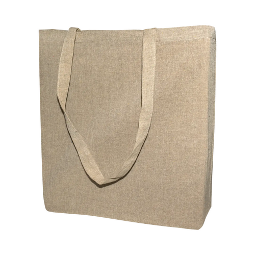 250 Recycling-Stofftaschen 38 8x42cm langer Henkel natur mit Stofftaschen bedrucken