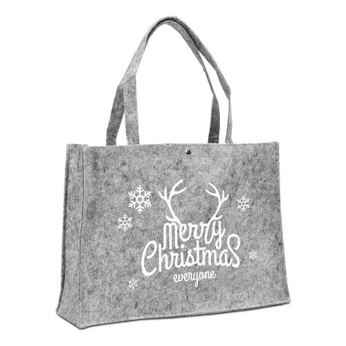50 Weihnachts-Filztaschen hellgrau 45 15x33cm Motiv Merry Christmas Filztaschen bedrucken