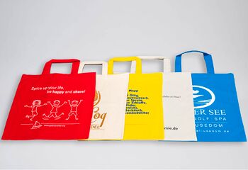 bedruckbare Stofftaschen kurzer Henkel - viele Farben