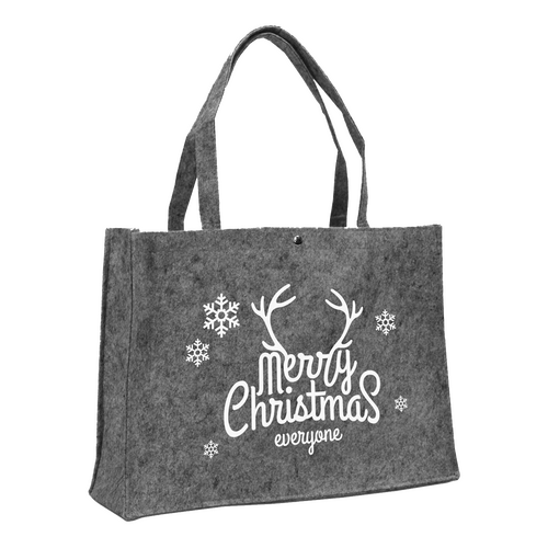 100 Weihnachts-Filztaschen grau Merry Christmas 45 15x33cm Filztaschen bedrucken