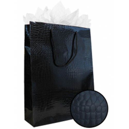 Messetasche schwarz exklusive Krokoprägung