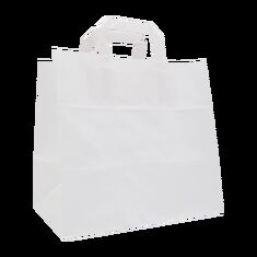 Papiertasche weiß 17cm tief mit bedrucken