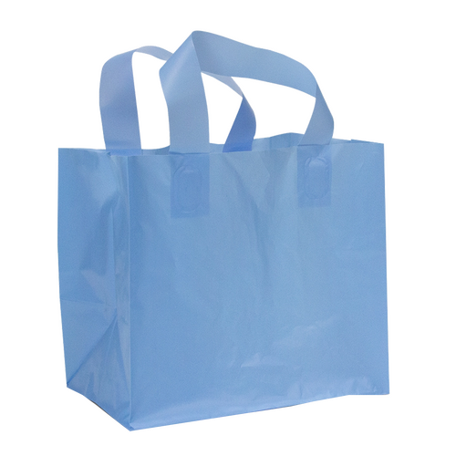 250 Schlaufentasche Imbiss hellblau 21 15x19cm Plastiktueten bedrucken