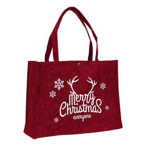 50 Weihnachts-Filztaschen bordeaux 45 15x33cm Motiv Merry Christmas Filztaschen bedrucken