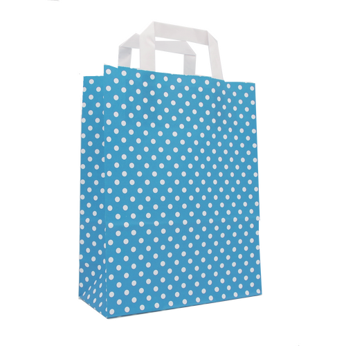 500 Papiertüten hellblau 22 10x28/31cm Pünktchen Papiertueten bedrucken
