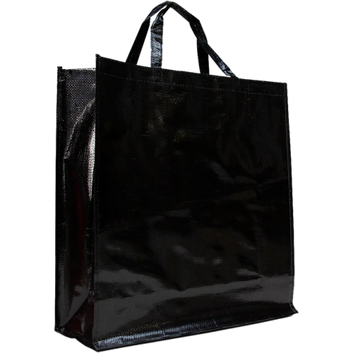 100 PP Woven Taschen schwarz 45 18x48cm Woventaschen bedrucken