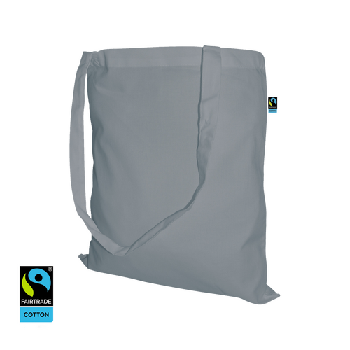 250 FairTrade Stofftaschen stahlgrau 38x42cm lange Henkel Stoffbeutel bedrucken