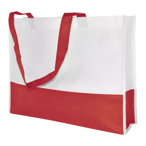 50 NW-Taschen weiss/rot 38x10x29cm Woventasche bedrucken