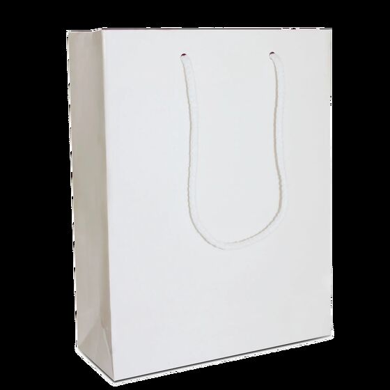 Messetaschen-Werbetaschen bedrucken weiß mit langem Henkel bedrucken Messetaschen