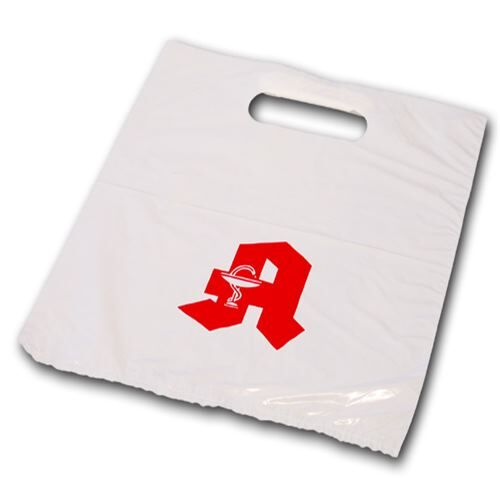 Apothekertaschen groß Plastiktüten bedruckt mit Apothekersymbol