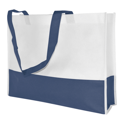 100 NW-Taschen weiss/navyblau 38x10x29cm Woventasche bedrucken