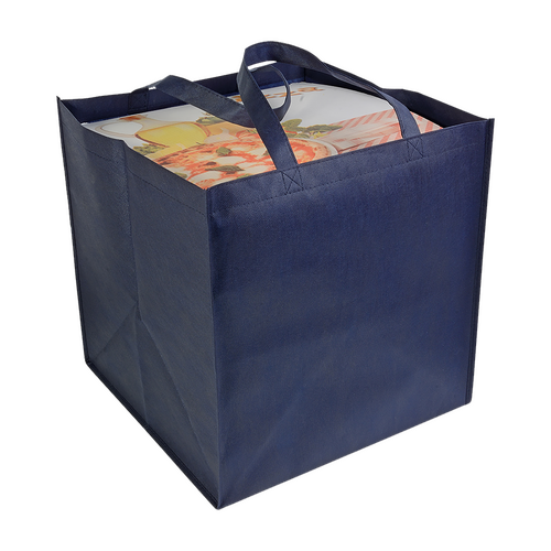 100 Non Woven Tasche blau 36 36x37cm Pizza Woventaschen bedrucken