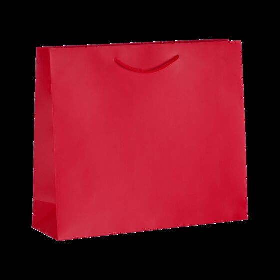 100 Messetaschen rot 42x12x36cm Papiertueten bedrucken