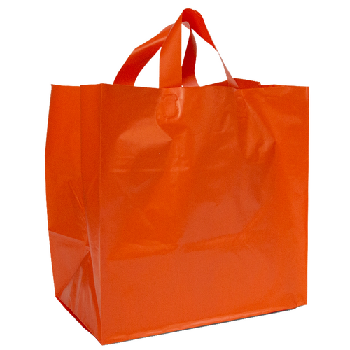 250 Schlaufentasche Imbiss orange 21 15x19cm Plastiktueten bedrucken