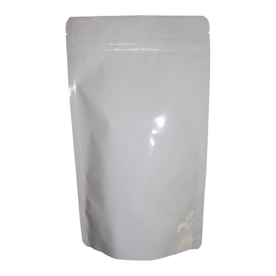 Standbodenbeutel 11x18,5 6,5cm weiß bedruckte Papiertüten