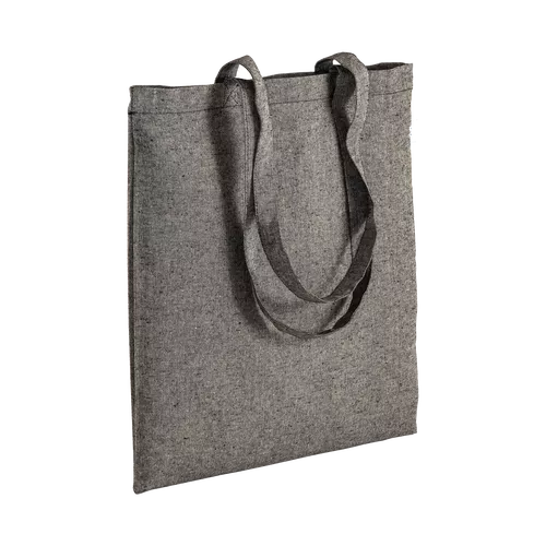 100 Recycling-Stofftaschen schwarz 190g/qm 38x42cm langer Henkel Stoffbeutel bedrucken