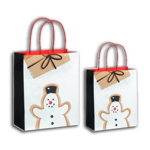 Weihnachtstueten 18 09x23cm Recyclingpapier Snowman