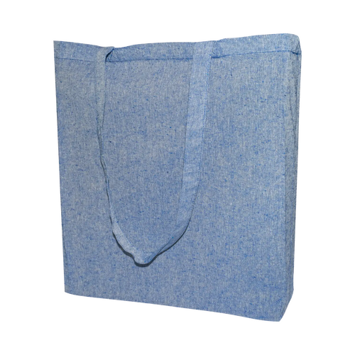 100 Recycling-Stofftaschen 38 8x42cmlanger Henkel blau