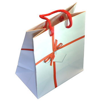 Geschenktaschen bedruckt mit Motiv Schleife