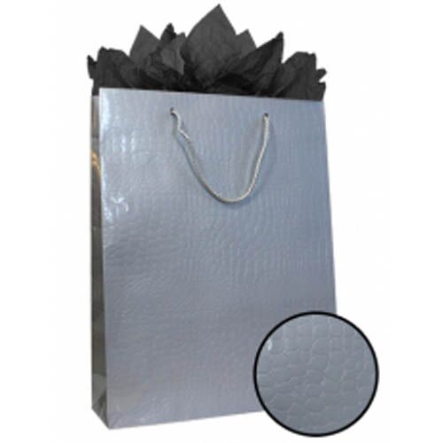 Messetasche silber exklusive Kroko-Prägung