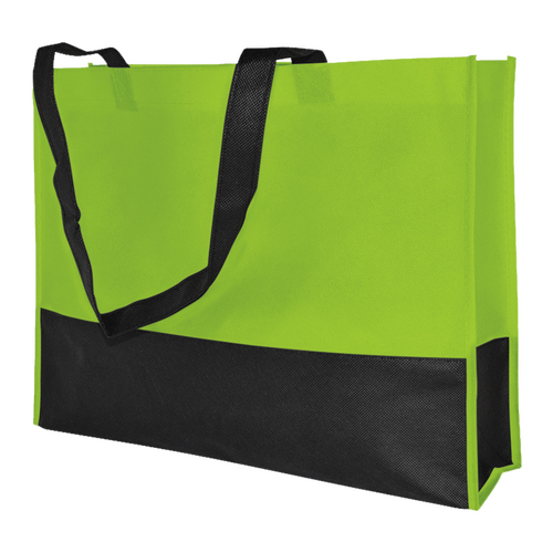 250 NW-Taschen maigrün/schwarz 38x10x29cm Woventasche bedrucken