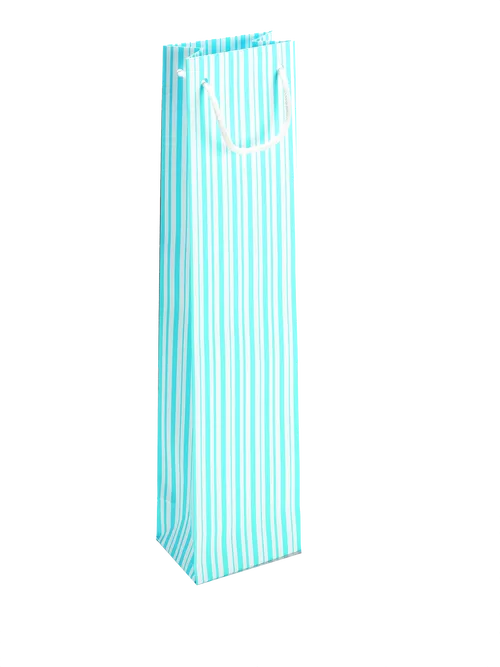 400 Flaschentasche 9,5 13x38cm Streifen blau Papiertueten bedrucken