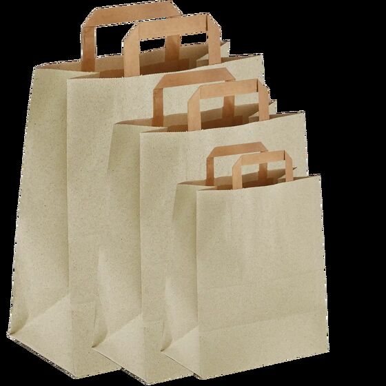 Papiertaschen Gras klein flacher 