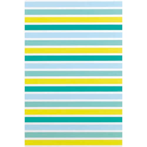 Geschenkpapier gestreift gelb/blau