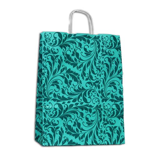 Papiertaschen mit Druck Elegant Jade