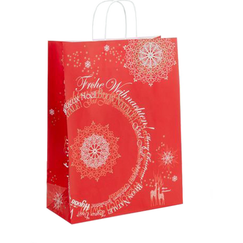 Weihnachtstaschen geschenktaschen rot bedruckt mit Motiv Stern