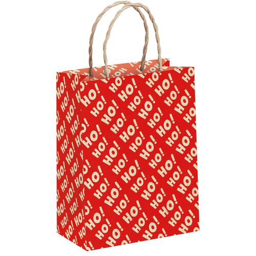 50 Weihnachtstüten Graspapier HoHoHo 18 08x24cm
